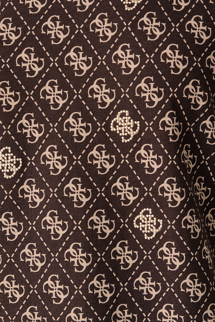 T-shirt damski bawełniany RHOMBUS Guess brązowy V5BI14.I3Z14