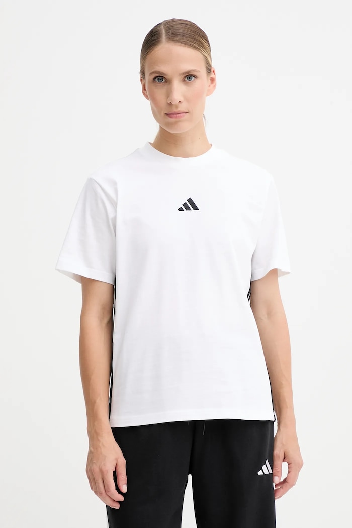 adidas t-shirt bawełniany Essentials biały JD0844