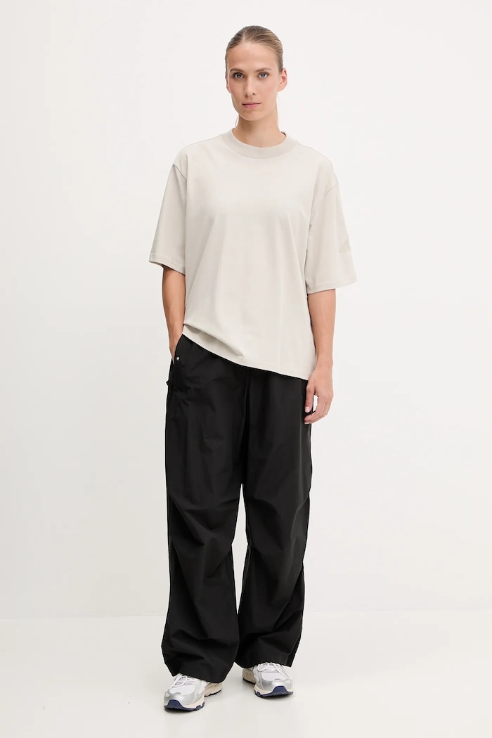 adidas t-shirt bawełniany Essentials JE0001 beżowy SS26