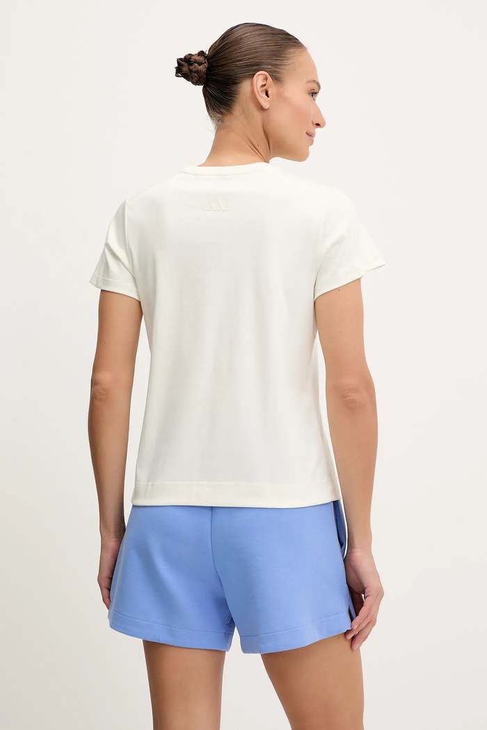 Odzież adidas T-shirt bawełniany Cat JV8515 beżowy