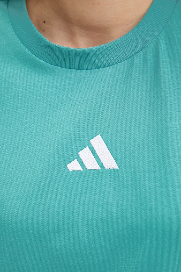 adidas t-shirt in cotone 3-Stripes JX7626 turchese