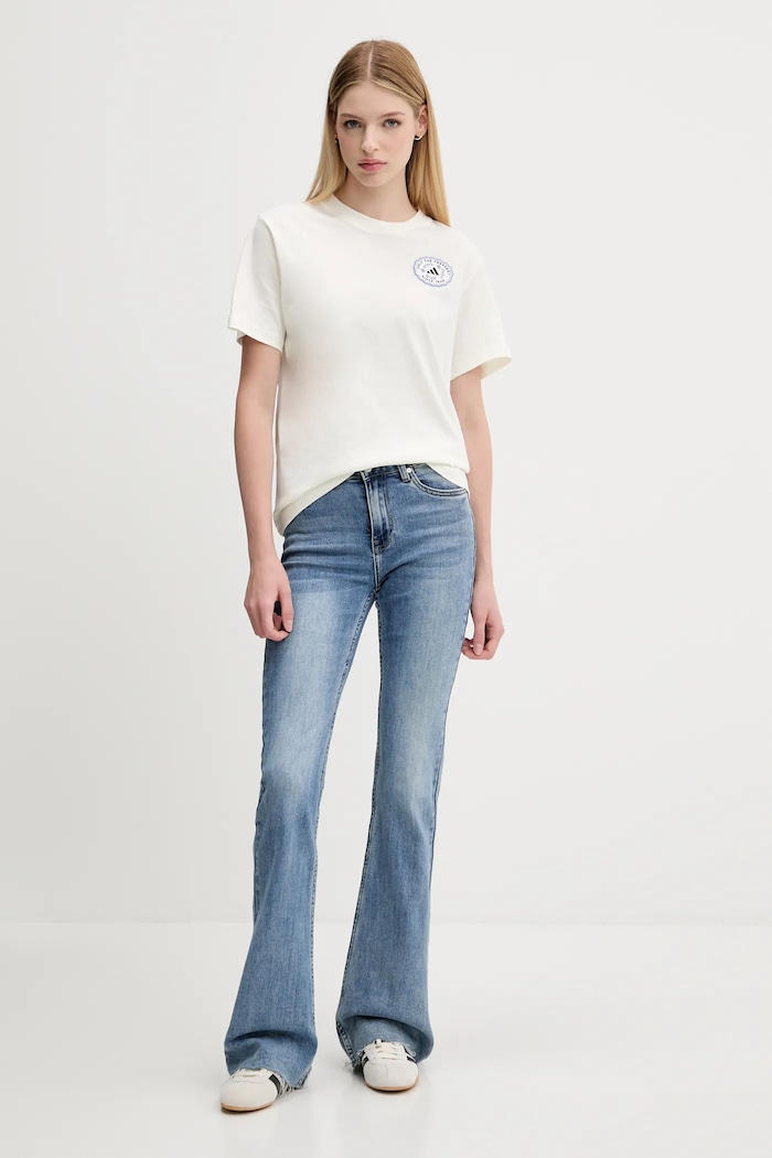 Bavlněné tričko adidas FARMMKT KB2485 béžová AW25