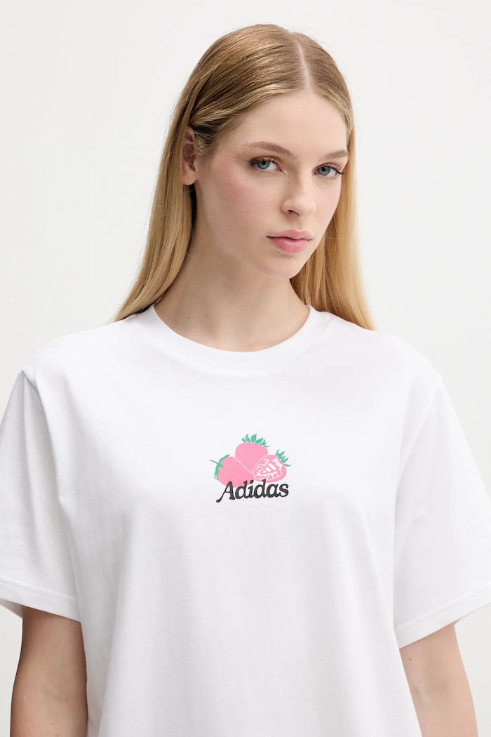 Bavlněné tričko adidas FARMMKT bílá KC2325