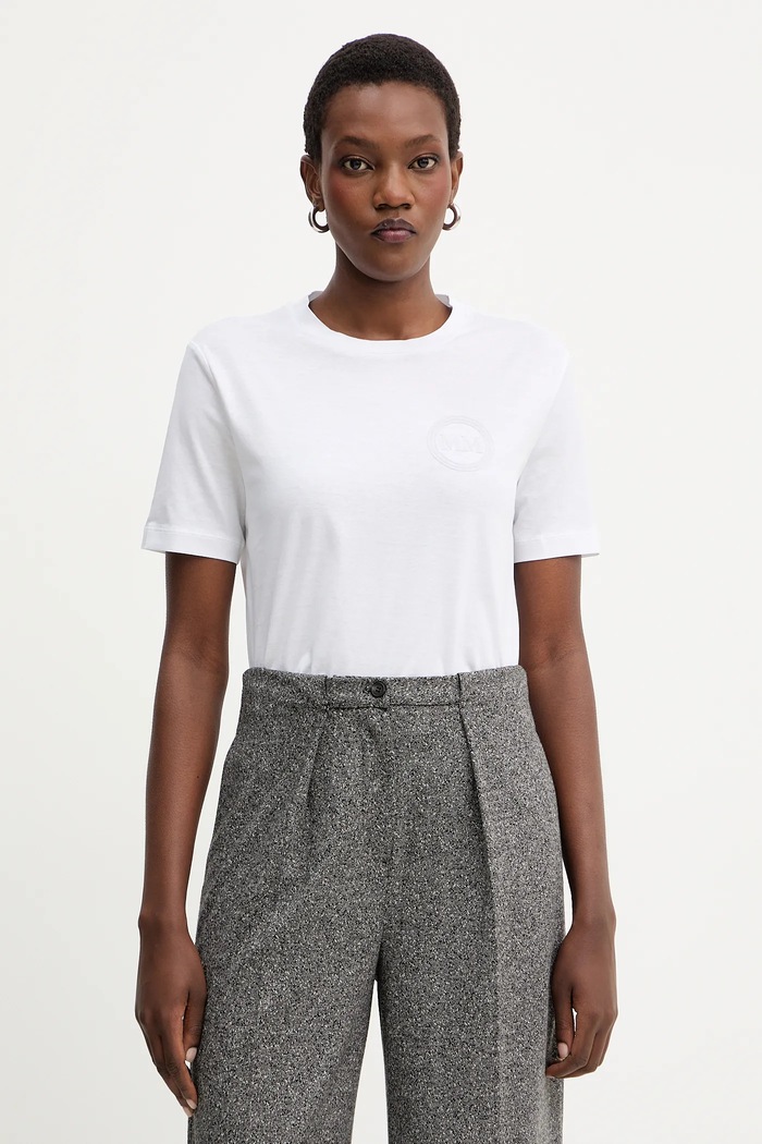 Памучна тениска MM by Max Mara GATTONI щампа бял 2526946058600