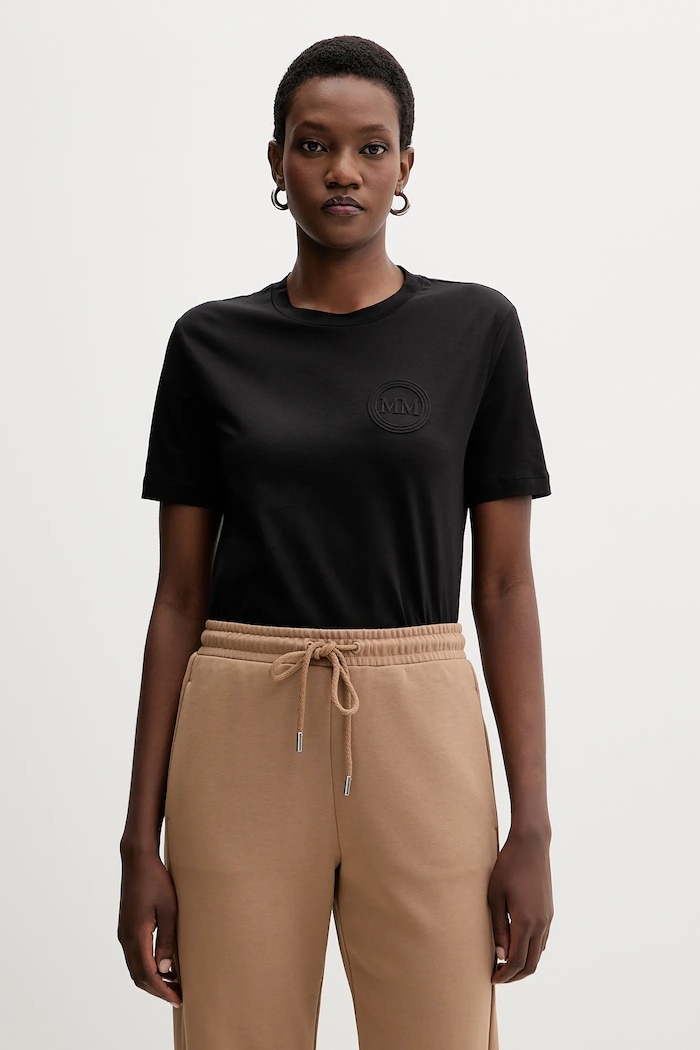 Памучна тениска MM by Max Mara GATTONI щампа черен 2526946058600