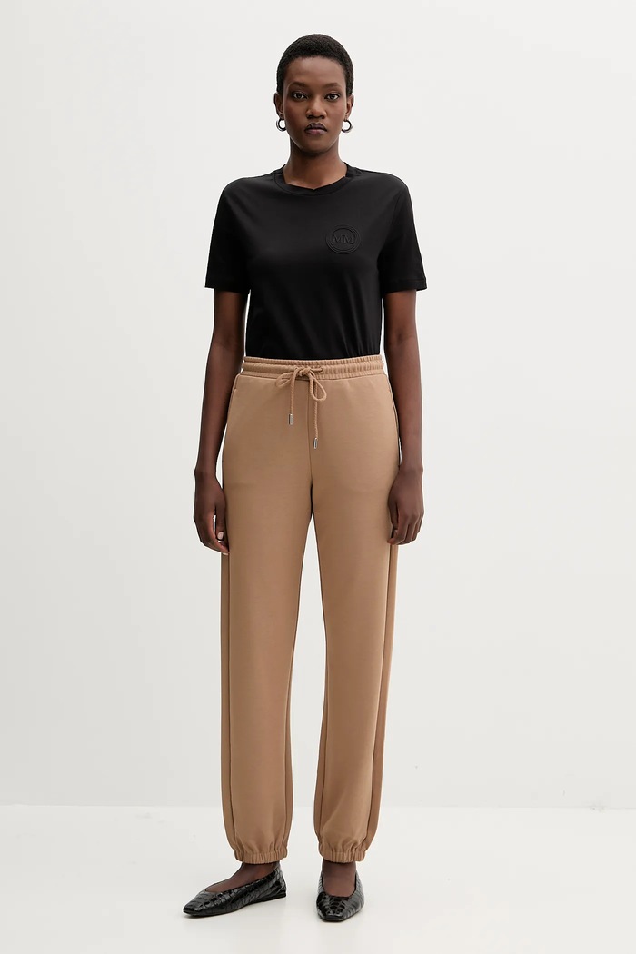 Памучна тениска MM by Max Mara GATTONI 2526946058600 черен AW25