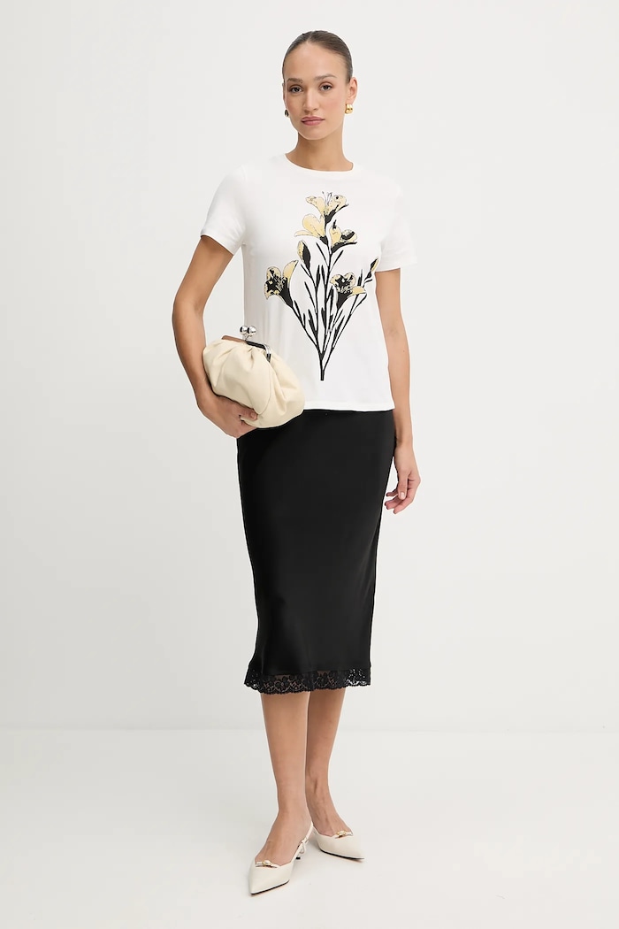 Bombažna kratka majica Weekend Max Mara GUGLIA 2525976031600 bela AW25