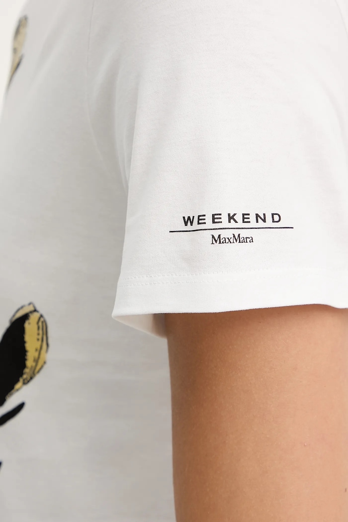Bombažna kratka majica Weekend Max Mara GUGLIA 2525976031600 bela