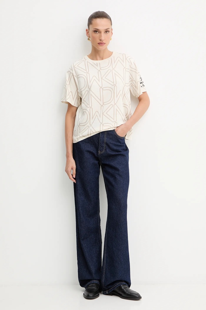 Памучна тениска Weekend Max Mara 2525976051600 бежов AW25