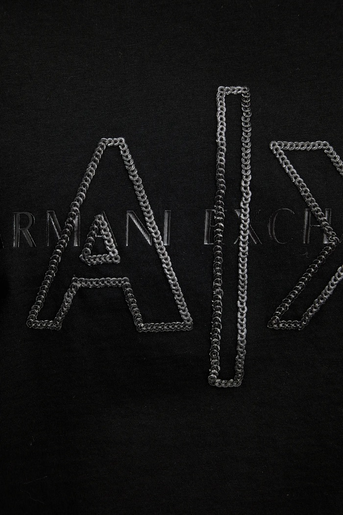 Armani Exchange pamut póló XW001080.AF10356 fekete