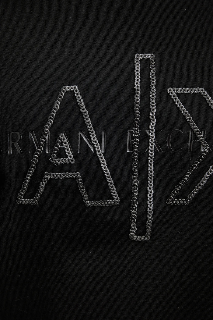 Armani Exchange pamut póló XW001080.AF10356 fekete