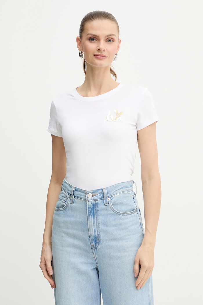 Armani Exchange t-shirt z elastanem biały XW001347.AF17173