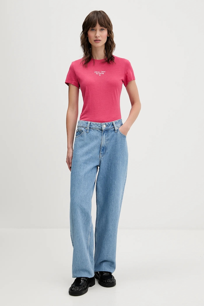 Μπλουζάκι Tommy Jeans DW0DW21542 ροζ AW25