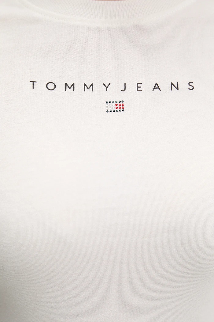Tommy Jeans pamut póló DW0DW21550 bézs