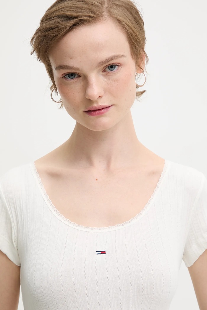Tommy Jeans tricou bej DW0DW21570