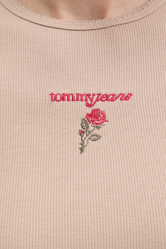 Tommy Jeans t-shirt DW0DW21787 bézs