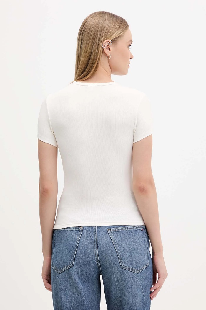 Oblečenie Tričko Tommy Jeans DW0DW21787 béžová