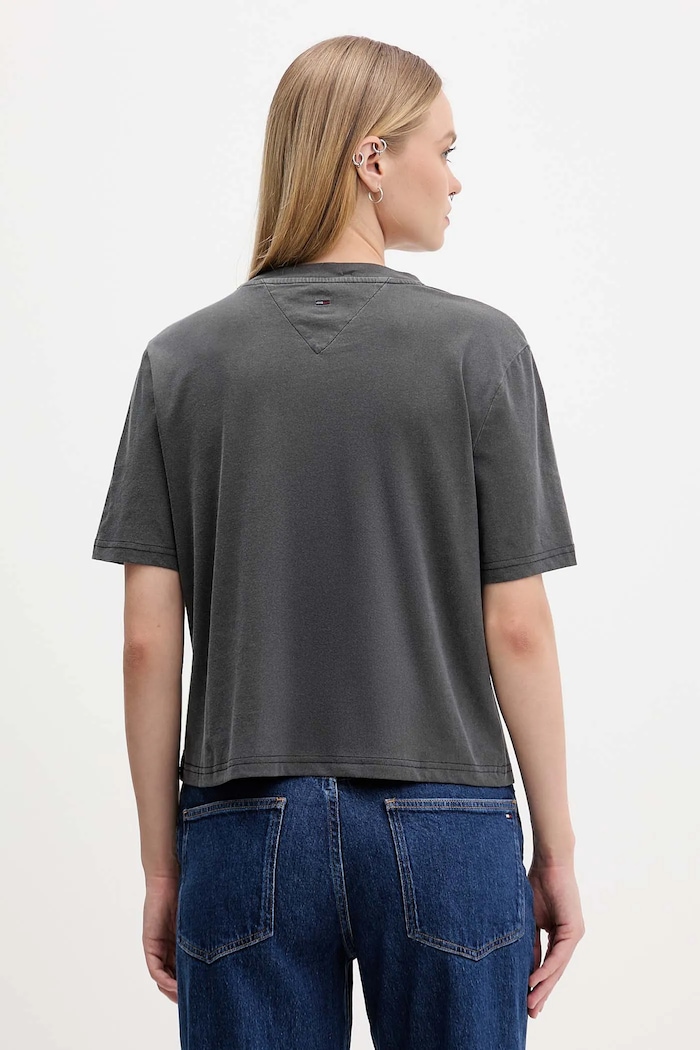 Odzież Tommy Jeans t-shirt bawełniany DW0DW21957 szary