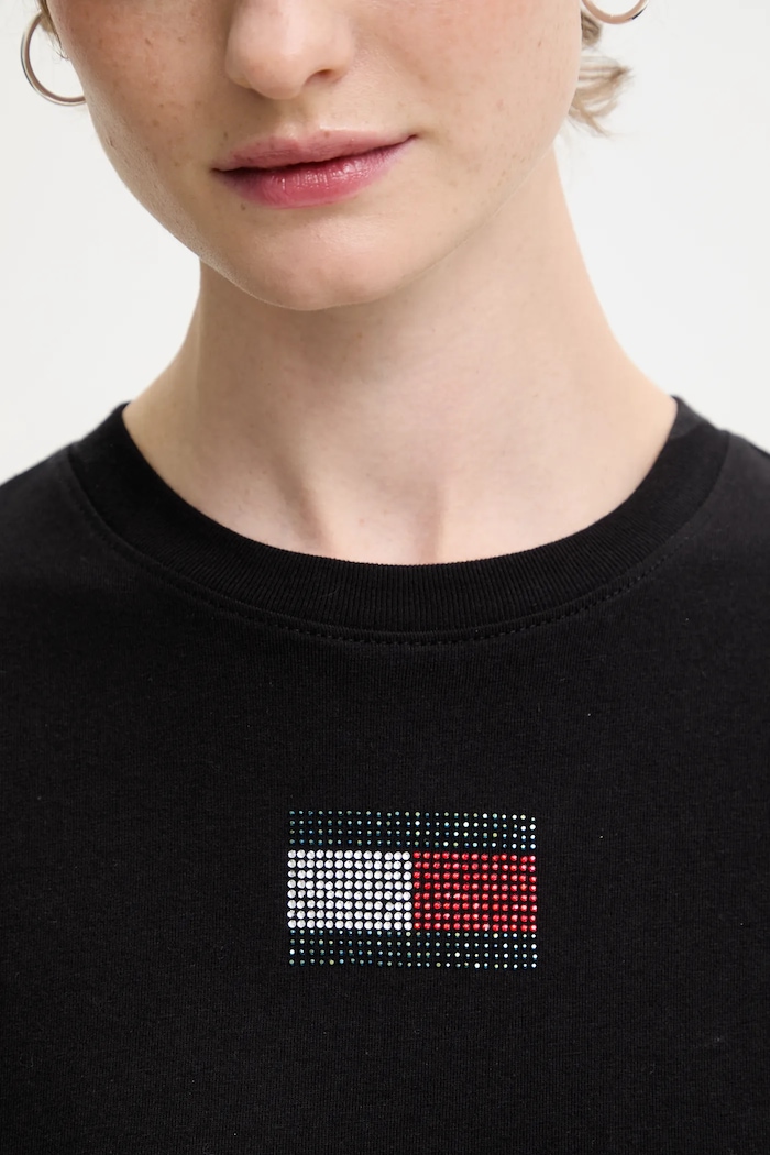 Bavlnené tričko Tommy Jeans DW0DW21965 čierna