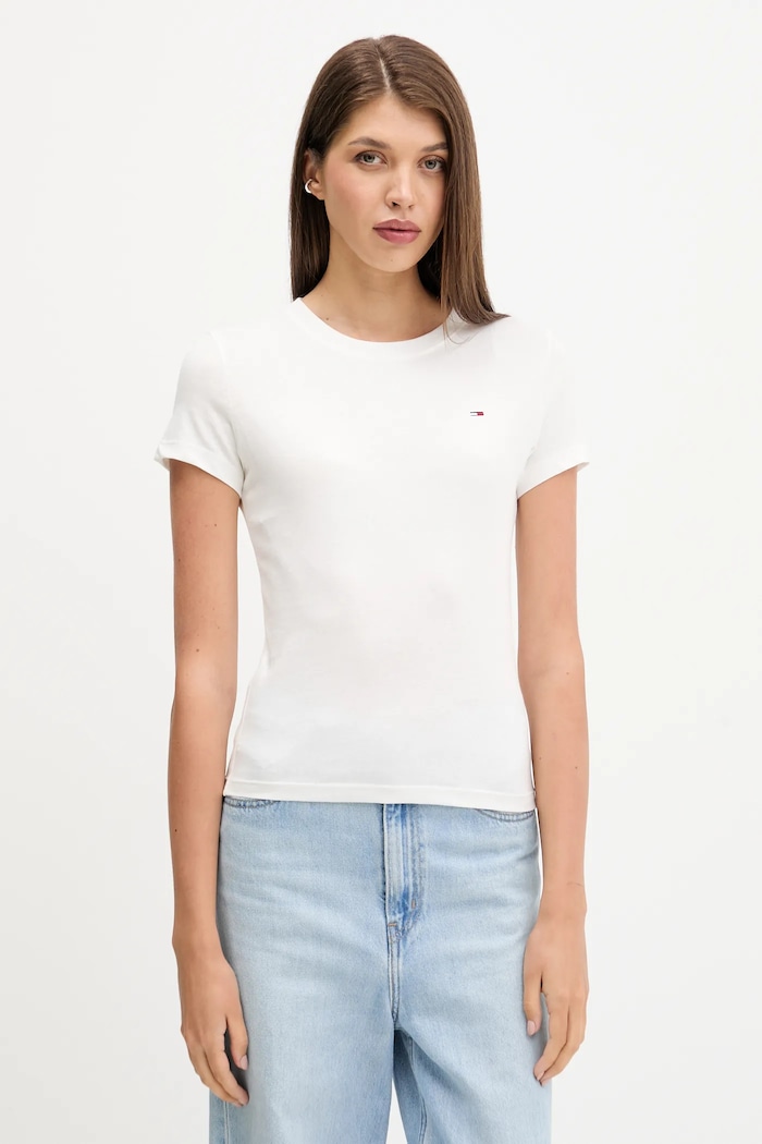 Bavlnené tričko Tommy Jeans 3-pak DW0DW22175 tmavomodrá SS26