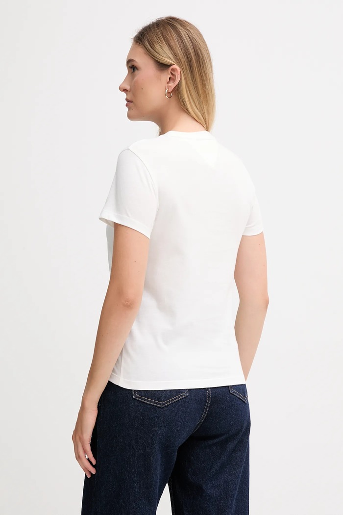 Tommy Jeans tricou pentru femei din bumbac DW0DW22562 alb SS26