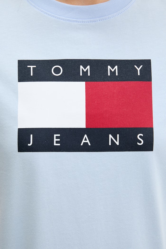 Tommy Jeans t-shirt γυναικείο βαμβακερό DW0DW22562 μπλε