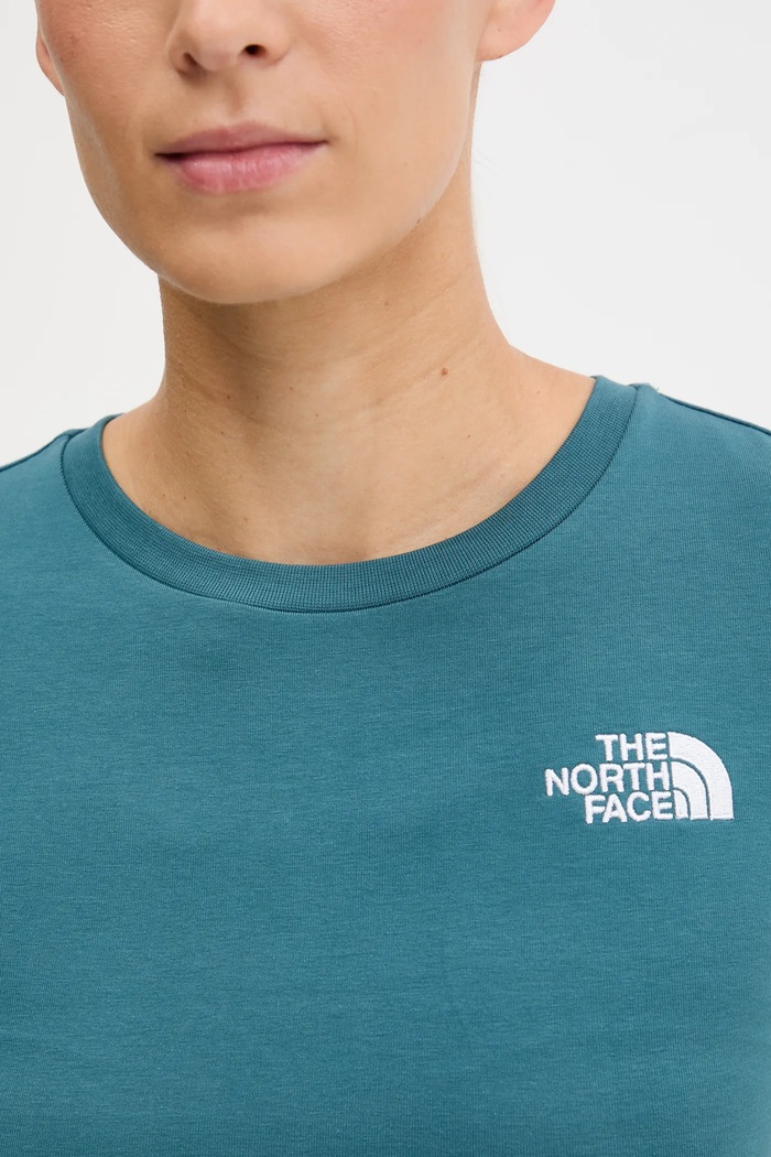 Tričko The North Face Crop S/S Tee NF0A55AOBQ51 tyrkysová