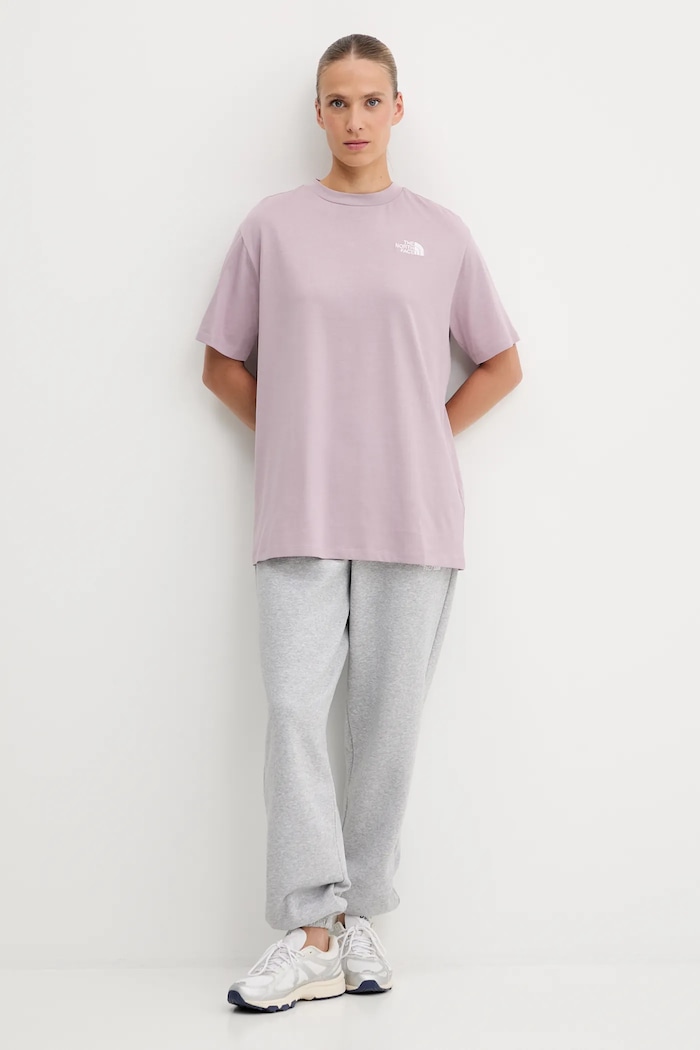 The North Face T-shirt bawełniany Essential NF0A87NQD2Q1 różowy AW25