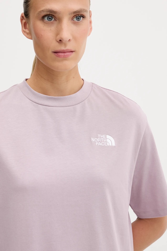 T-shirt bawełniany Essential The North Face NF0A87NQD2Q1 różowy