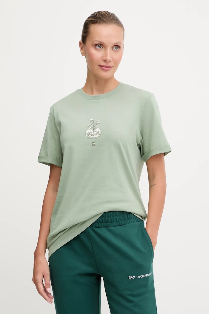 Дрехи Памучна тениска The North Face Connect Relaxed NF0A8E41BQ11 зелен