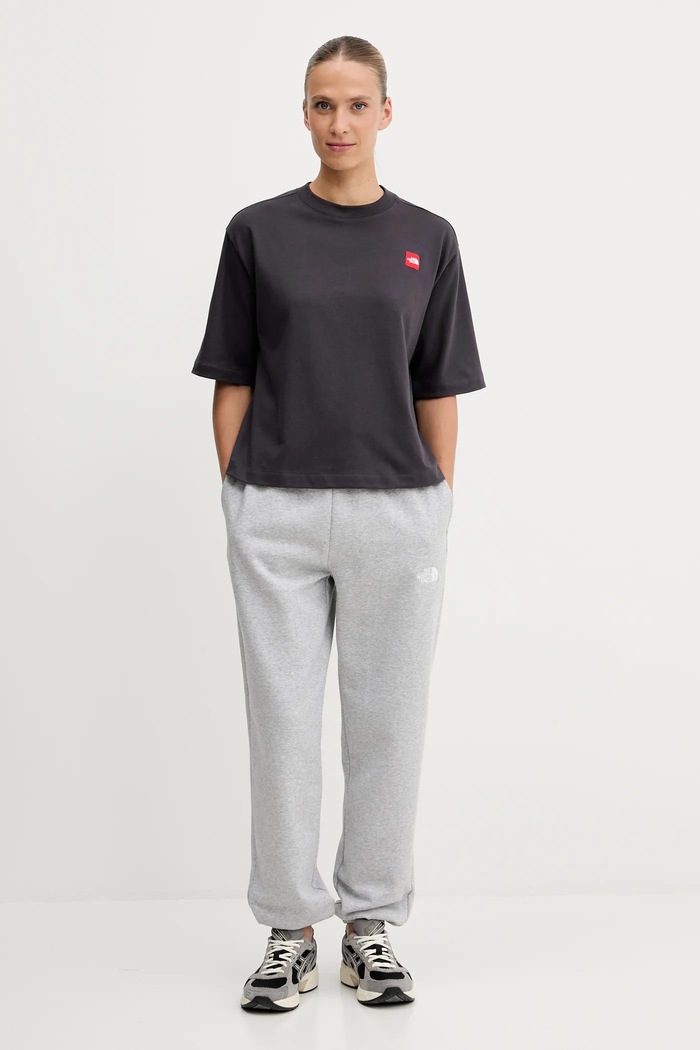 The North Face t-shirt bawełniany Redbox NF0A8EG60SA1 szary AW25