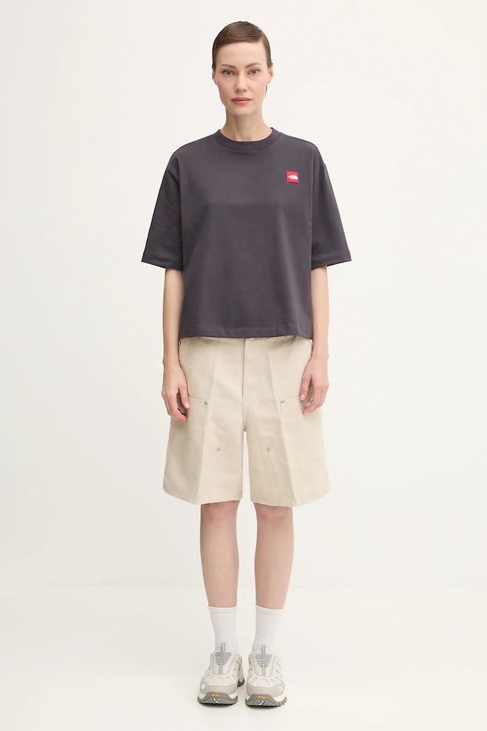 Βαμβακερό μπλουζάκι The North Face Redbox NF0A8EG60SA1 γκρί