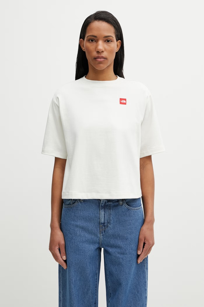 The North Face tricou pentru femei, din bumbac Redbox bumbac bej NF0A8EG6QLI1