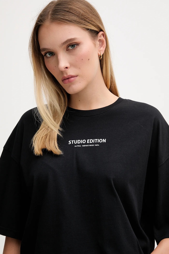 Alpha Industries tricou din bumbac negru 156062.03