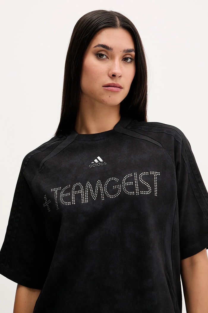 adidas Originals t-shirt bawełniany Rhinestone Tee czarny KF3113