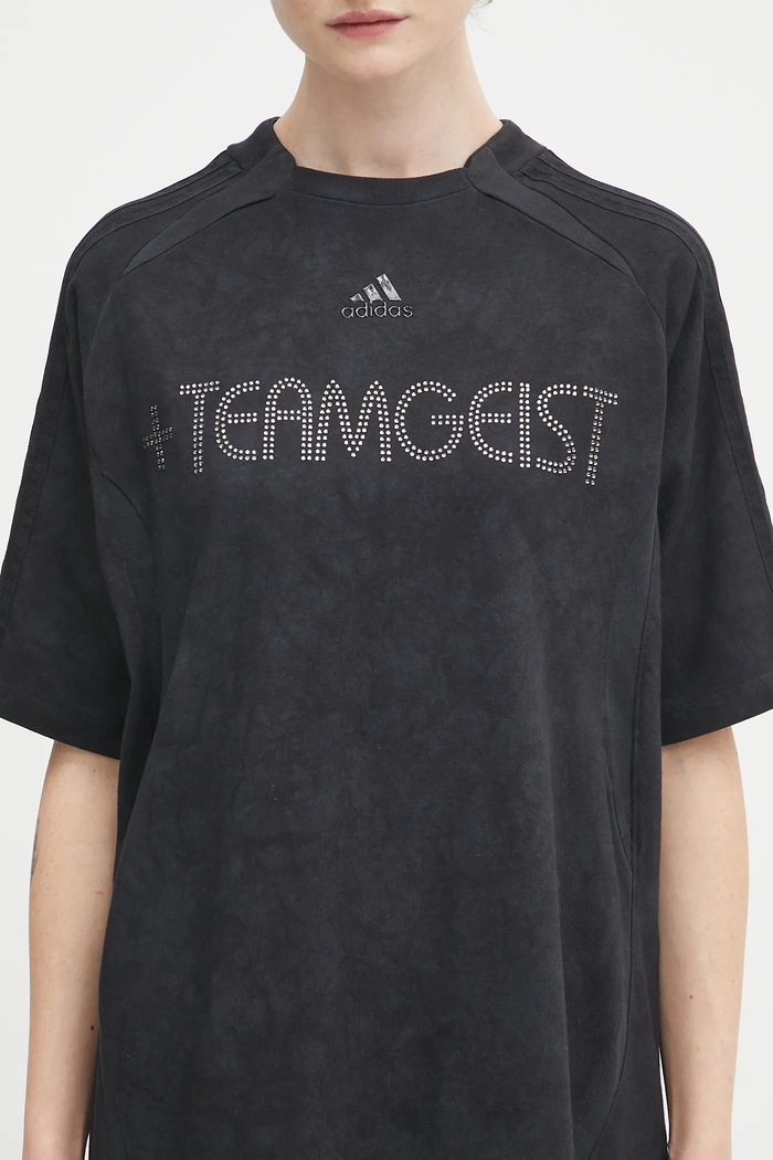 Хлопковая футболка adidas Originals Rhinestone Tee чёрный KF3113