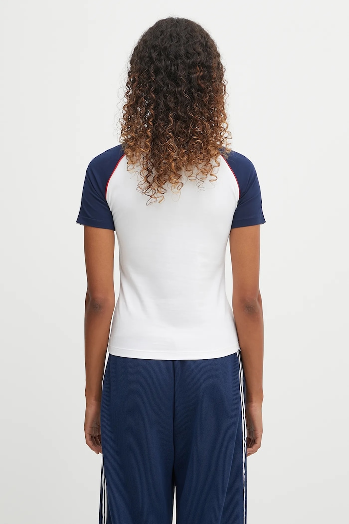 Clothing adidas Originals t-shirt 3-Stripes Raglan Slim JV7190 white