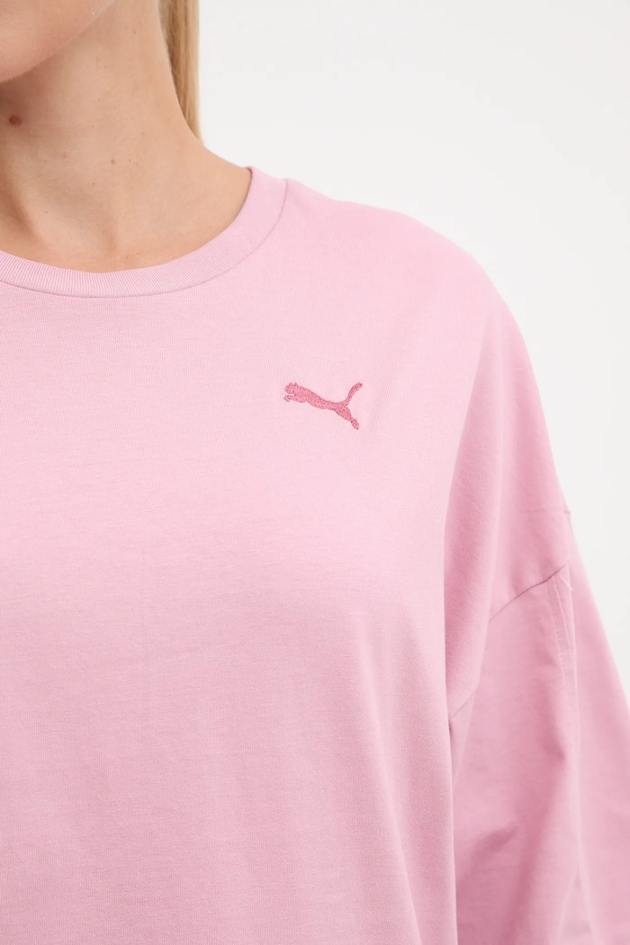 Βαμβακερό μπλουζάκι Puma 688148.D ροζ