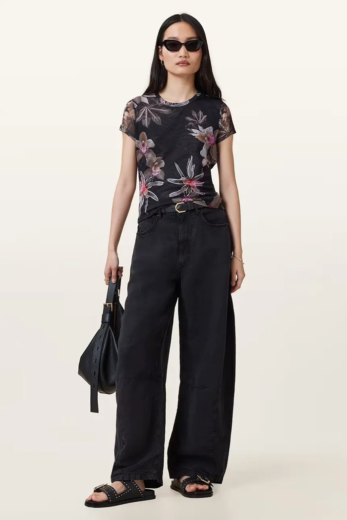 AllSaints T-shirt damski ELLIE W267JC czarny