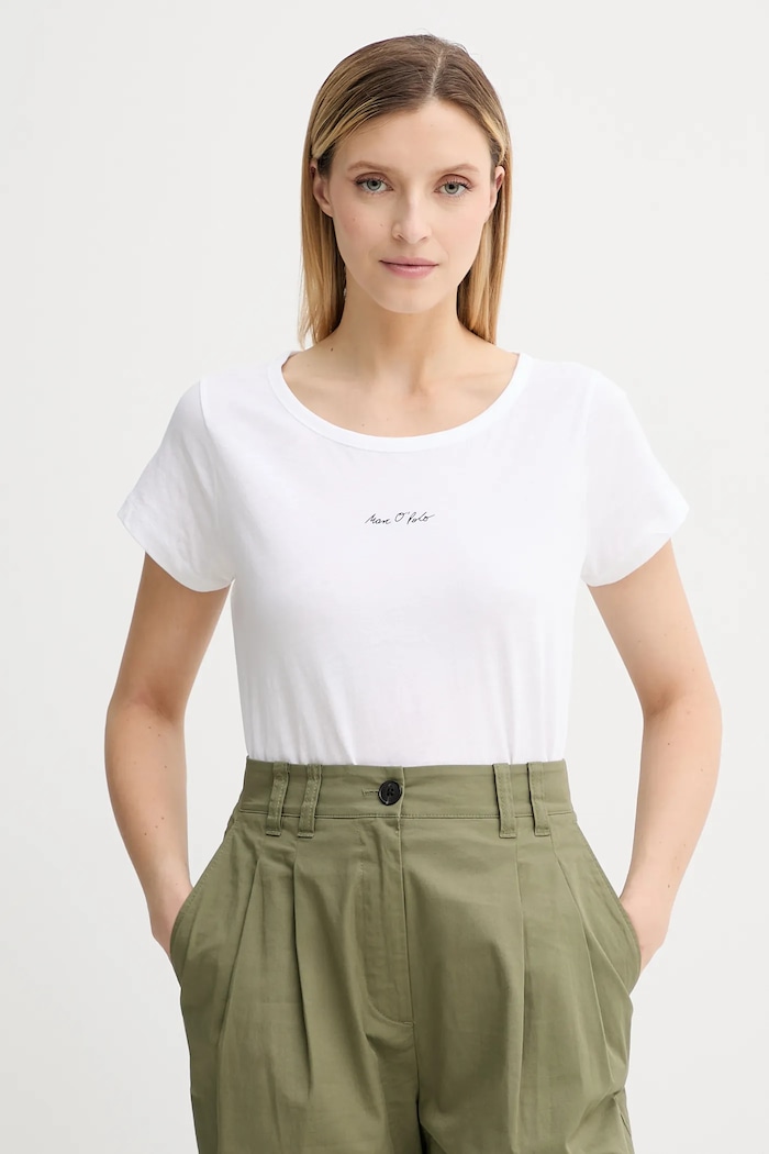 Marc O'Polo tricou din bumbac print alb 506206751431