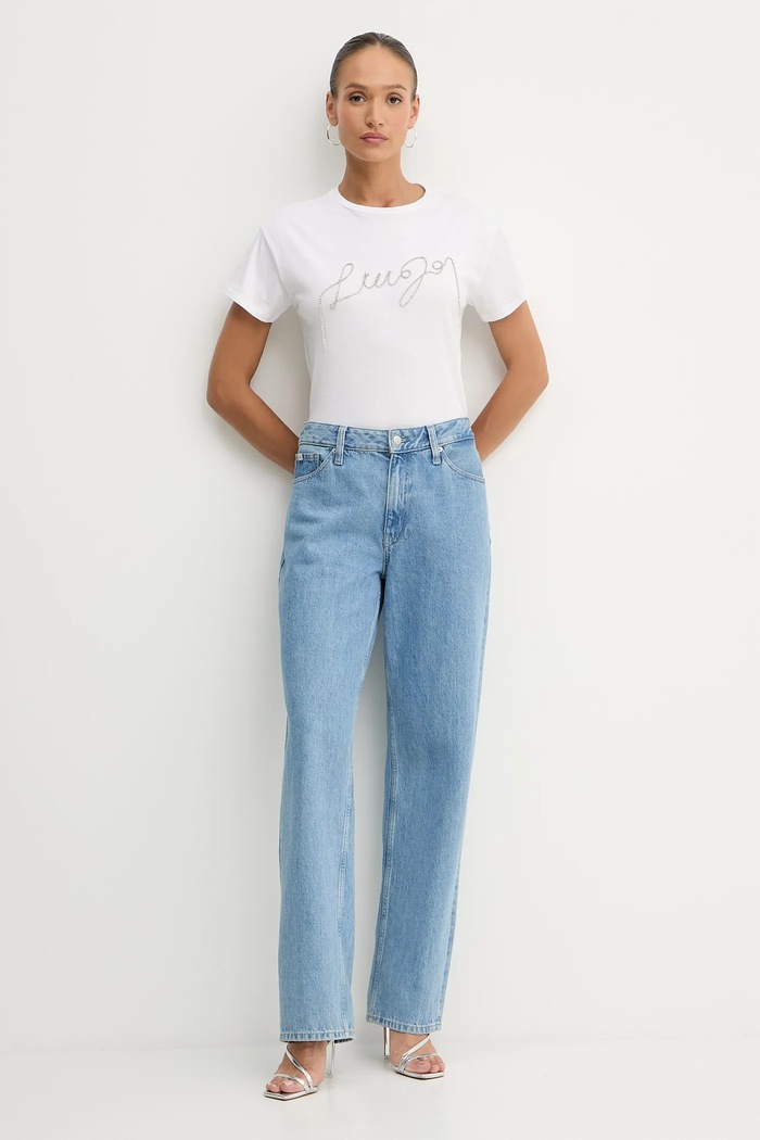 Liu Jo t-shirt bawełniany UF5261.JS923 biały AW25