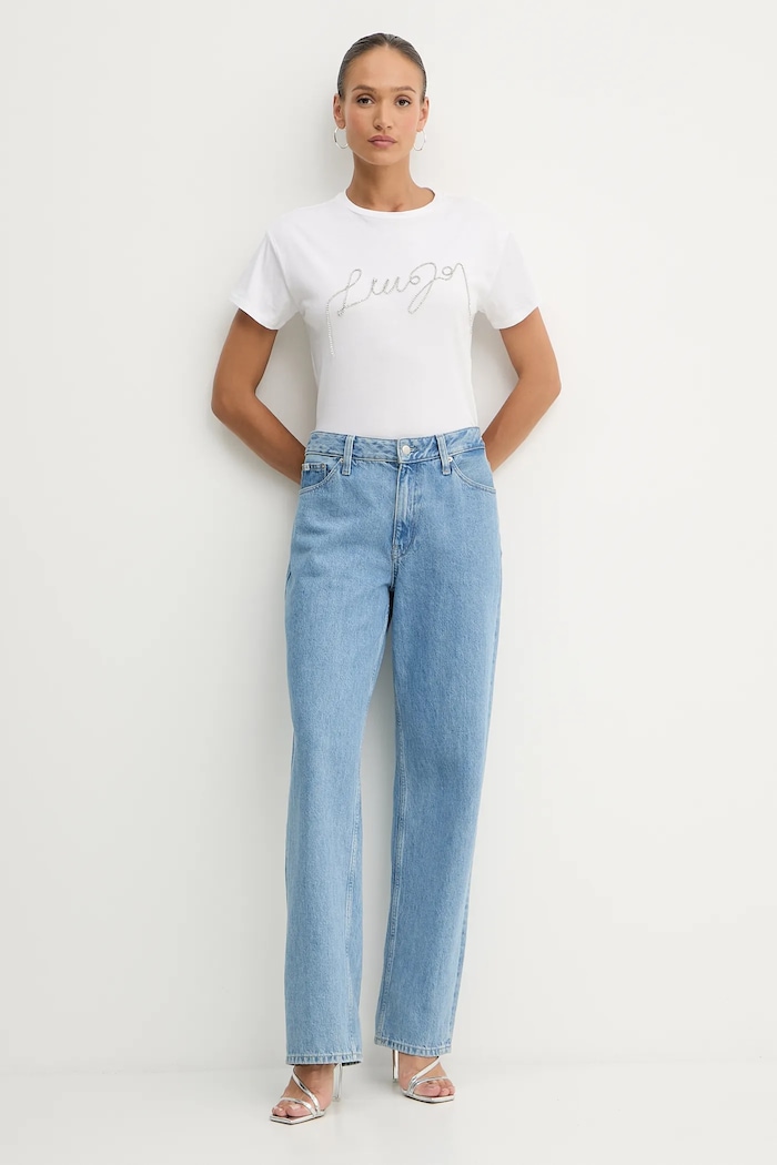Liu Jo t-shirt bawełniany UF5261.JS923 biały AW25