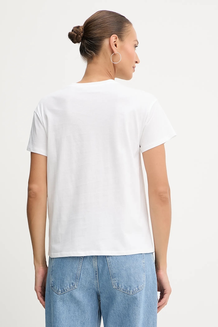 Odzież Liu Jo t-shirt bawełniany UF5261.JS923 biały