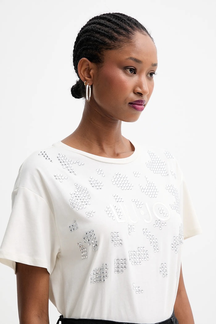 Liu Jo t-shirt in cotone beige TF5184.JS923