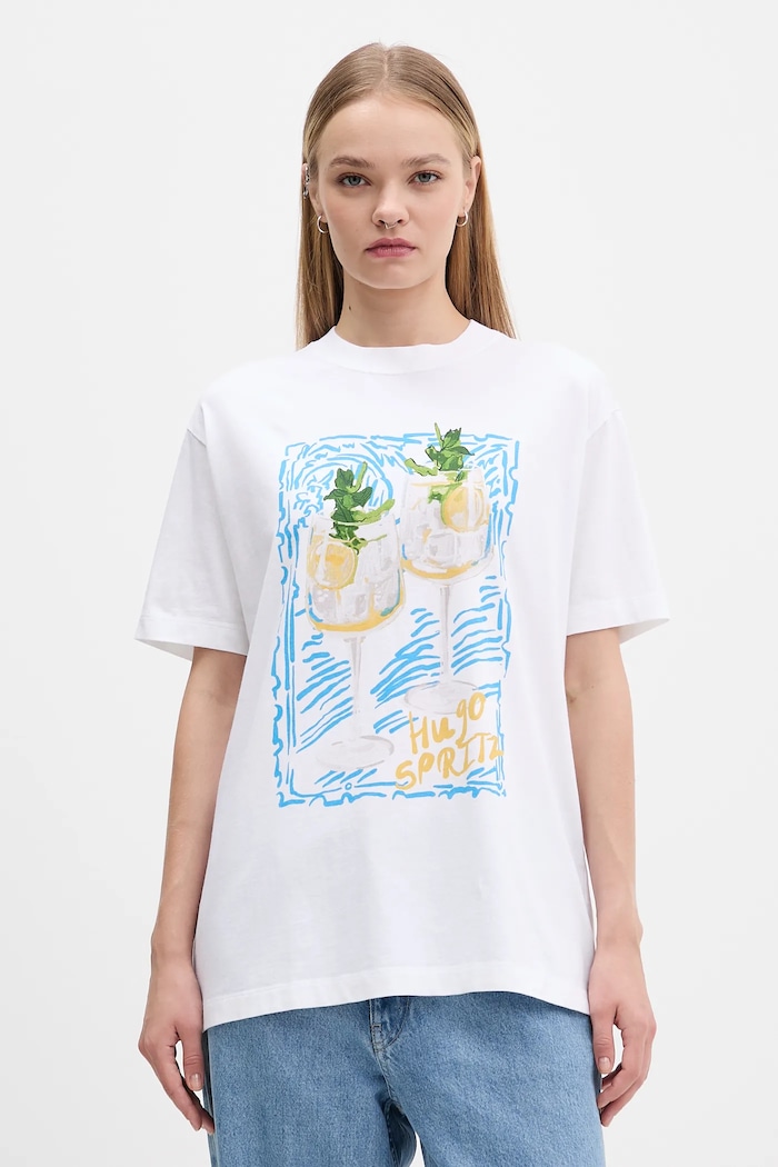 Abercrombie & Fitch t-shirt bawełniany nadruk biały KI157.5396.100