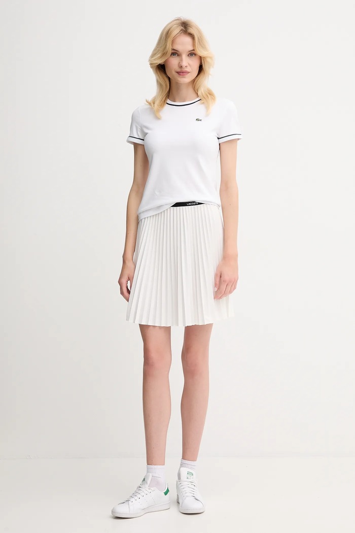 Lacoste tricou pentru femei, din bumbac TF5289 alb SS26