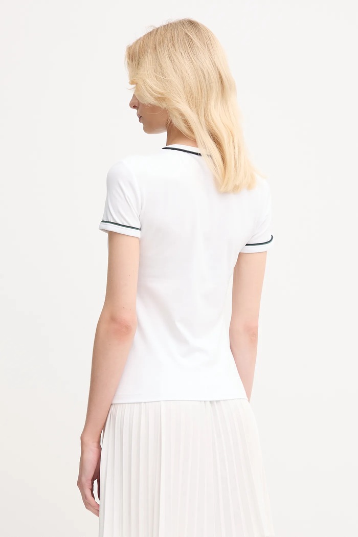 Îmbrăcăminte Lacoste tricou pentru femei, din bumbac TF5289 alb