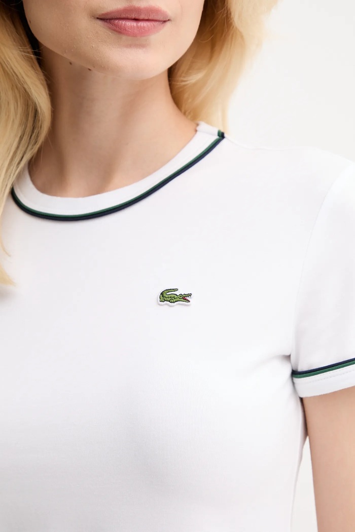Lacoste tricou pentru femei, din bumbac TF5289 alb