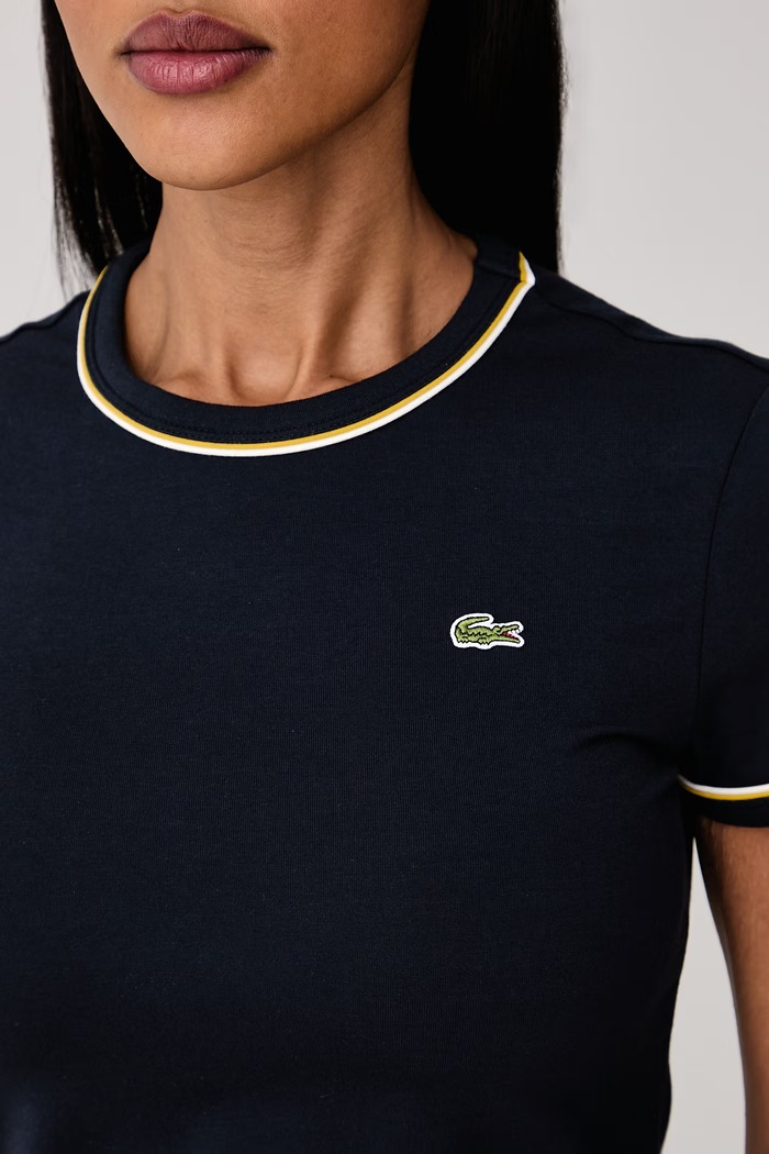 Abbigliamento Lacoste T-shirt da donna con cotone TF5289 blu navy