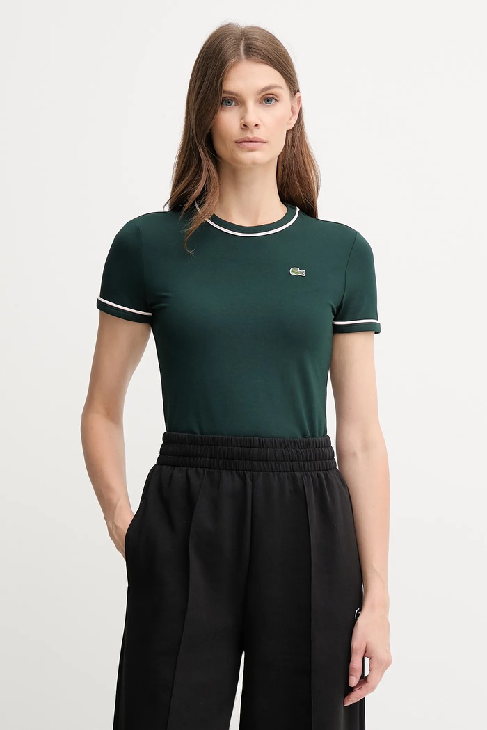 Lacoste Tricou pentru femei, din bumbac verde TF5289